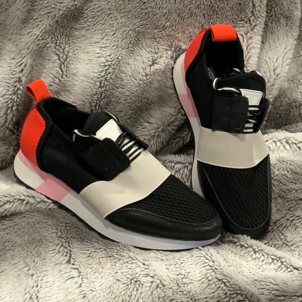 Steve Madden Black White and Orange Athletic Sneakers